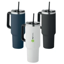 Doppelwandiger Becher | Edelstahl | Strohhalm | 1,2L | Stanley-Nachbildung