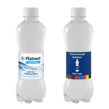 Bouteille d'eau | rPET | 330 ml | Eau minérale plate d'Allemagne | Étiquette en quadrichromie