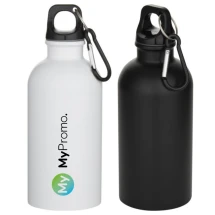 Waterfles | Gerecycled roestvrij staal & PP | 400ml | Met karabijnhaak | Matte afwerking