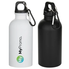 Wasserflasche | Recycelter Edelstahl & PP | 400ml | Mit Karabiner | Mattes Finish