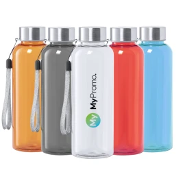 Water bottle | Tritan & stainless steel | 500 ml | Screw-on cap with transport lanyard
