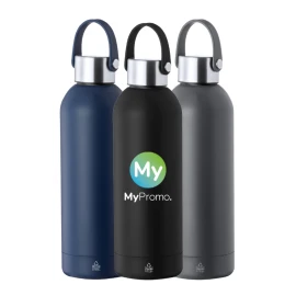 Thermos bottle | Recycled stainless steel | 500ml | integrated handle | Full-color print