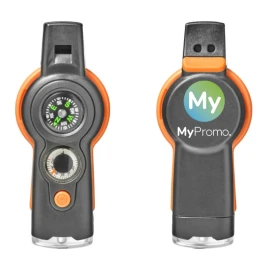 Survival tool | Whistle, compass, thermometer, light | 10,8 x 4,8 x 2,4 cm