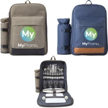 Picknickrugzak voor vier personen | Polyester | Plastic bestek