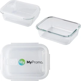 Lunchbox | Glass & plastic lid | 1L | Suitable for microwave