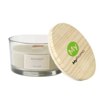 Bougie parfumée Wooosh | Verre transparent | 5% cire écologique & 95% cire de paraffine | Oudh fin