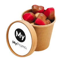 Snoepbeker | Biologisch | 180g hartjes | Uw eigen ontwerp