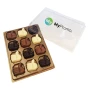 Doos van 12 duimchocolaatjes | Melk, wit & puur | Belgische chocolade | Aangepaste banderol