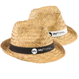 Chapeau de paille | Paille | Ø27x12cm | Bande polyester
