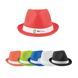 Chapeau | Paille en polyester | Ø27x11 cm | Avec bande blanche