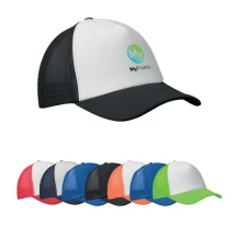 Casquette trucker | Polyester 140-150 gr/m² et plastique | 5 panneaux | Fermeture à pression