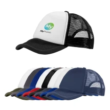 Trucker pet | Polyester 100g/m² | 5 panelen | Hoofdomtrek: 58 cm | Kunststof sluiting