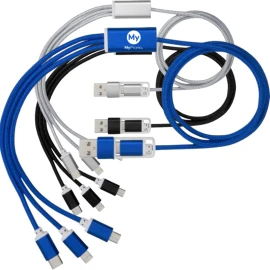 Cable de carga 5 en 1 | Aluminio recubierto de cobre y poliéster | 100cm