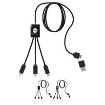 Verlengde oplaadkabel | rPET & ABS-plastic | Drie aansluitingen