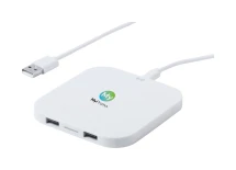 Plastic draadloze lader | Met 2 USB poorten | 2100 mA