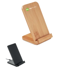 Support de charge | Bambou | 7,1X8X11,4cm | Compatible avec les derniers téléphones