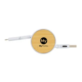 Cable retráctil | Plástico reciclado y bambú | 6 en 1