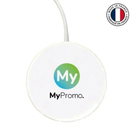 Cargador por inducción magnética | rPET | Carga rápida de 15W | USB-C a USB-A | Fabricado en Francia