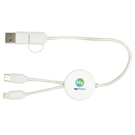 5-in-1 oplaadkabel | Gerecycled ABS | 30 cm | 27W | Snelladen
