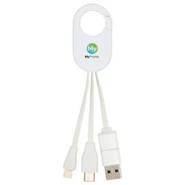 Câble de charge 4 en 1 | ABS recyclé | 14 cm | Quadrichromie