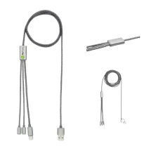 Câble de charge BrandCharger | Nylon, aluminium et rPET | 100x1,7x0,7 cm | Charge rapide