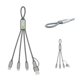 Cable de carga BrandCharger | Nailon, aluminio y rPET | 19x1x19 cm | Carga de alta velocidad