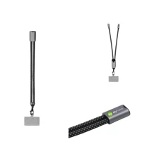 BrandCharger polsband-oplaadkabel | Nylon, aluminium en rPET | 44x0,7x44 cm | Draagt tot 8 kg