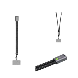 Cable de carga tipo pulsera BrandCharger | Nailon, aluminio y rPET | 44x0,7x44 cm | Soporta hasta 8 kg