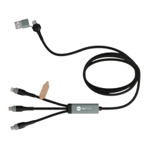 5-in-1 oplaadkabel | rPET | 100W | Compatibel met Type-C, Micro USB, Lightning