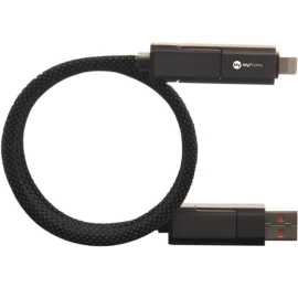 Cable de carga | Aluminio y nailon reciclado | 100W | USB-A y USB-C | Pantalla digital