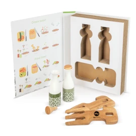 Salad set | Ceramic | Oil, vinegar & salad claws | With two recipes