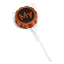 Schokoladenlutscher | Belgische Milchschokolade | Logo direkt auf dem Lutscher