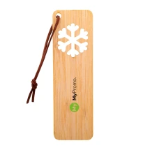 Marque-page | Bambou et cuir PU | Design de Noël | Durable