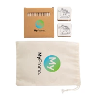 Kerstgeheugenspel | Katoen, Hout, Papier | Met houten potloden