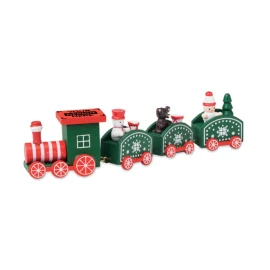 Wooden christmas train | 17,4 x 4,5 x 4,5 cm | Festive
