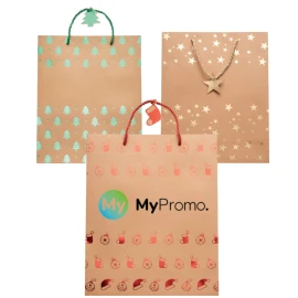 Gift bag | Kraft paper | Incl. Gift tag | Festive design