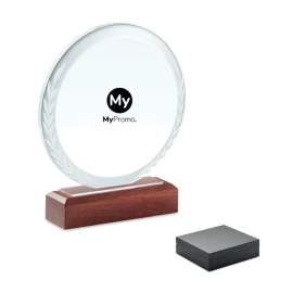 Round award | Beech wood & crystal | Natural look