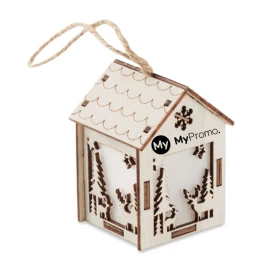 Christmas decorated house | MDF Wood | Light inside | Incl. batteries
