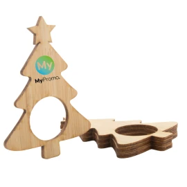 Napkin ring set | Bamboo plywood | 4 pcs | Christmas tree design
