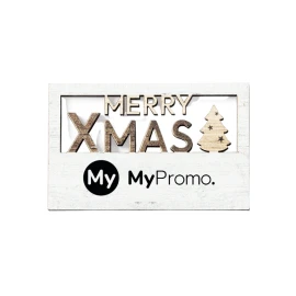 Merry Christmas magnet | Wood | 6 x 3.8 x cm | Bi-color | Made in Europe
