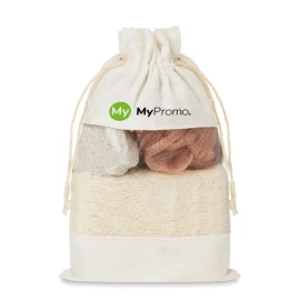 Set da bagno | Borsa di iuta | 4 pezzi