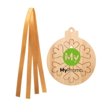 2-in-1 Christmas tree ornament | Bamboo | Golden ribbons