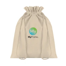 Mittlerer Kordelzugbeutel | 105g/m2 Baumwolle | 25x32cm | Kordelzug | Beige