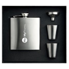 Hip flask set | Stainless steel | 175ml | 4 pcs