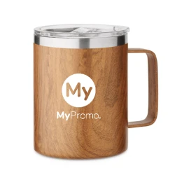 Mug | Stainless steel | 90% recycled | Wooden look