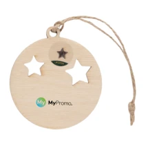 Kerstornament | Hout & juten koord | Inclusief sparrenzaadjes | Gemaakt in Europa