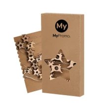 Christmas illuminated garland | Wood | Stars and reindeers | 20 LED lights | Plant-based elements