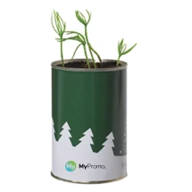 Christmas tree can | Plastic cover | Incl. 3 compressed soils and spruce seeds