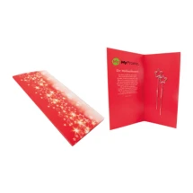 Christmas card | 105 x 210 mm | Two silver-coloured stars | Festive season