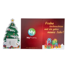 DIN A6 kerstboomkaart | 14,8 x 10,5 x 0,5 cm | Met dennenzaden | Duurzaam